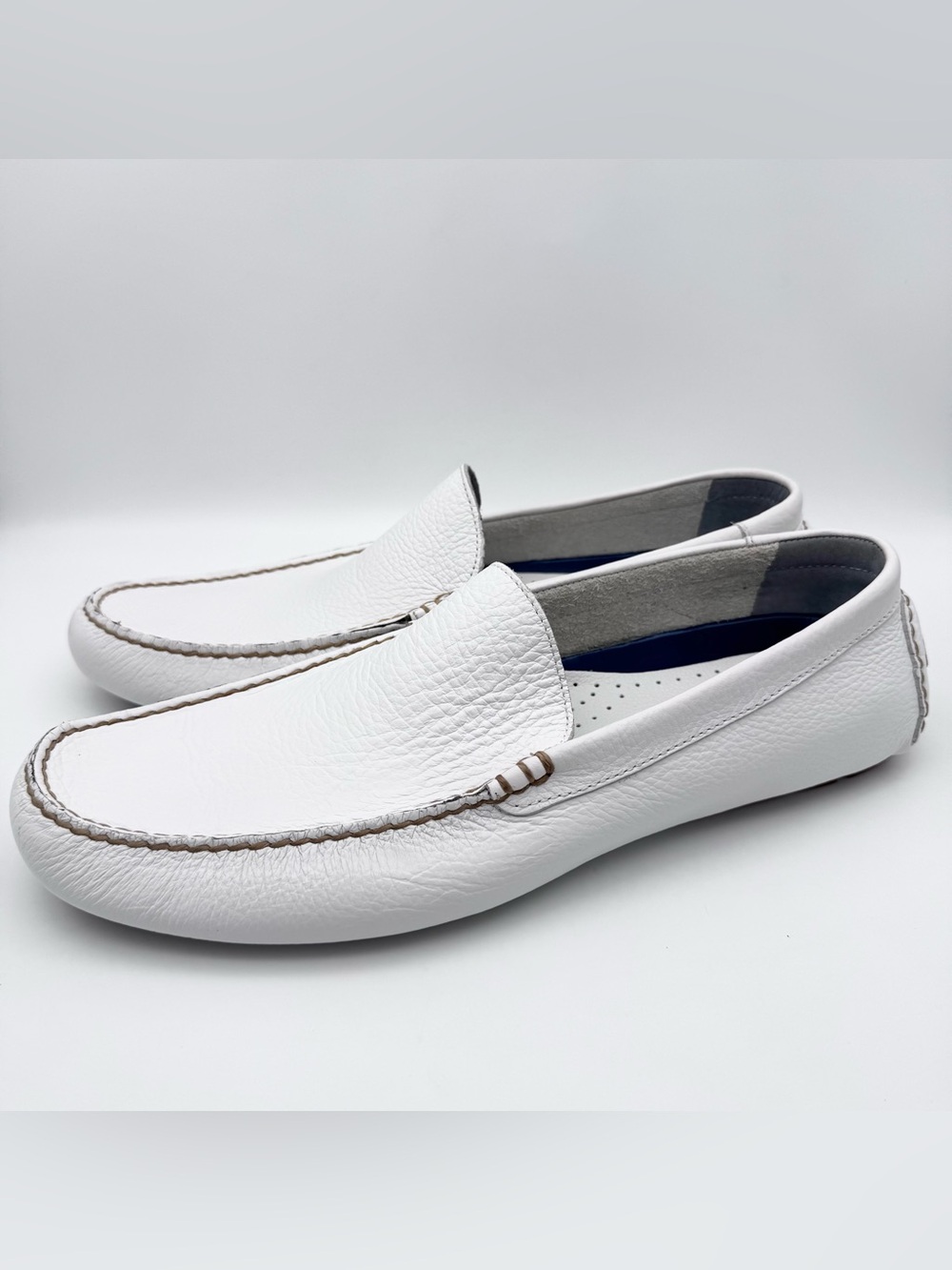 Polo Ralph Lauren Terence Driver White Leather Venetian Moccasins Men's Size 13